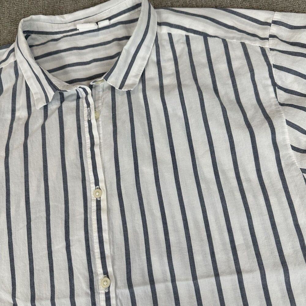 GAP Womens Button Down Shirt Cotton Large Stripes 90s Y2K Office Vtg Nautical